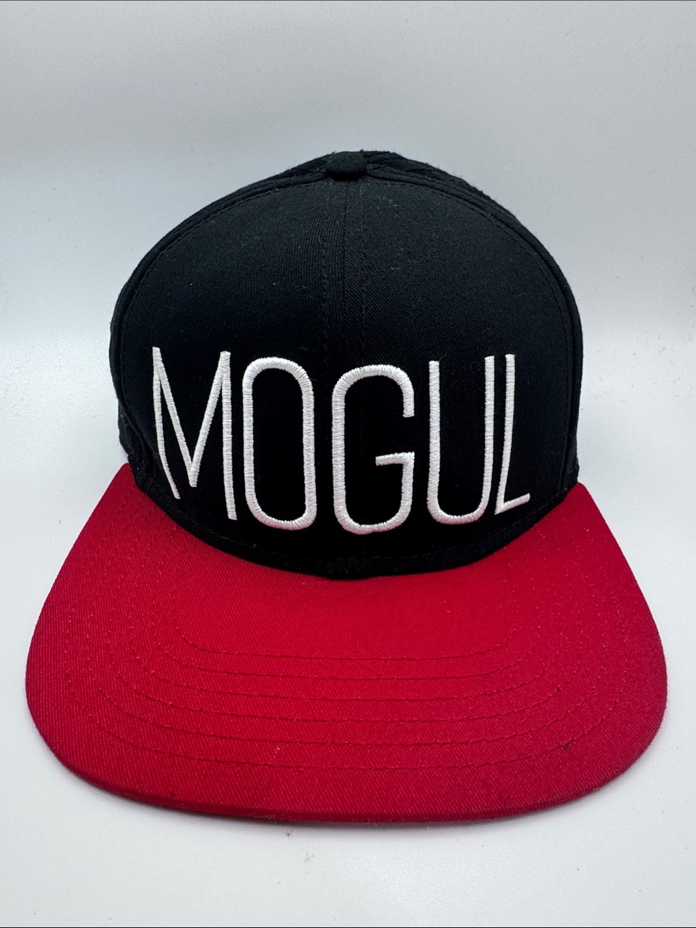 Ball Cap MOGUL Street Crown Snapback Hat One Size Fits Most Black & Red